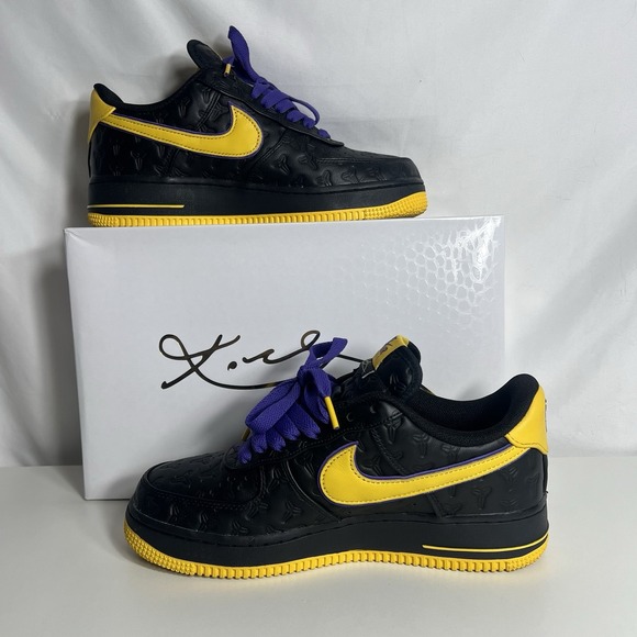 Nike Kobe Bryant x Air Force 1 Retro Low | Lakers - Away | HV5122-001 | Size 7.5 - Picture 2 of 16
